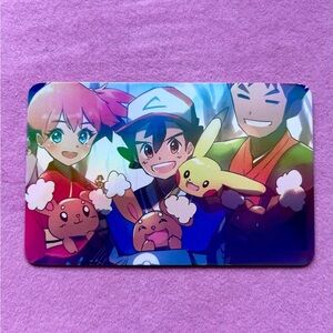 Pokémon Trainers & Pikachu — Rainbow Gloss Foil Collectible Art Card ✨